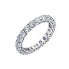 Amazon Essentials Platinum-Plated Sterling Silver Infinite Elements Cubic Zirconia (3 cttw) All-Around Ring, Size 5
