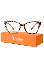 VMJFBJ Blue Light Glasses for Woman, Fashion Cat Eye Anti Blue Light Blocking Glasses Women, TR90 Lightweight Computer Glasses for Gaming & Screen Use, Reduce Eye Strain & Improve Sleep,Tortoise