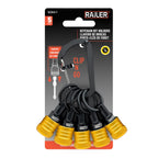 Railer Bit Holder Keychain 5pc - 1/4 inch Hex Shank Aluminum Alloy Bit Holders - Quick Release Bit Holder for Nut Driver, Screwdriver & Drill Bits w/Carabiner - Tool Gifts for Men