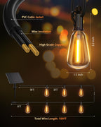 Brightown 100FT Solar String Lights Outdoor Waterproof with Remote, 31+2 LED Shatterproof Bulbs, Dimmable & Timable, 3 Light Modes - Commercial Grade Patio Lights for Garden Backyard Party Decor