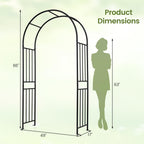 Giantex 86'' Metal Garden Arch, Outdoor Arbor Trellis with 8 Ground Stakes