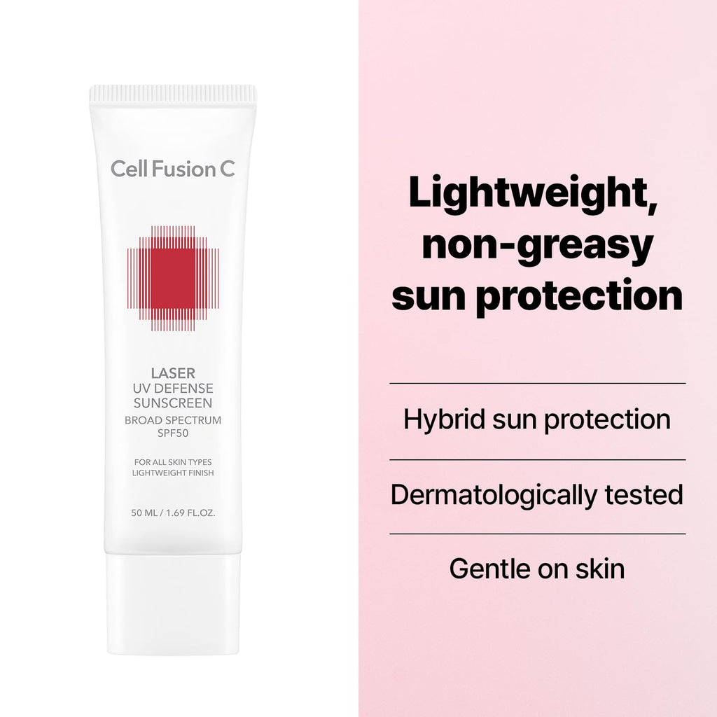 Cell Fusion C Laser UV Defense Face Sunscreen SPF 50, PDRN & 6 Ceramides, Broad Spectrum Korean Sunscreen for Face, Soft Matt Finish, 50ml / 1.69 fl.oz