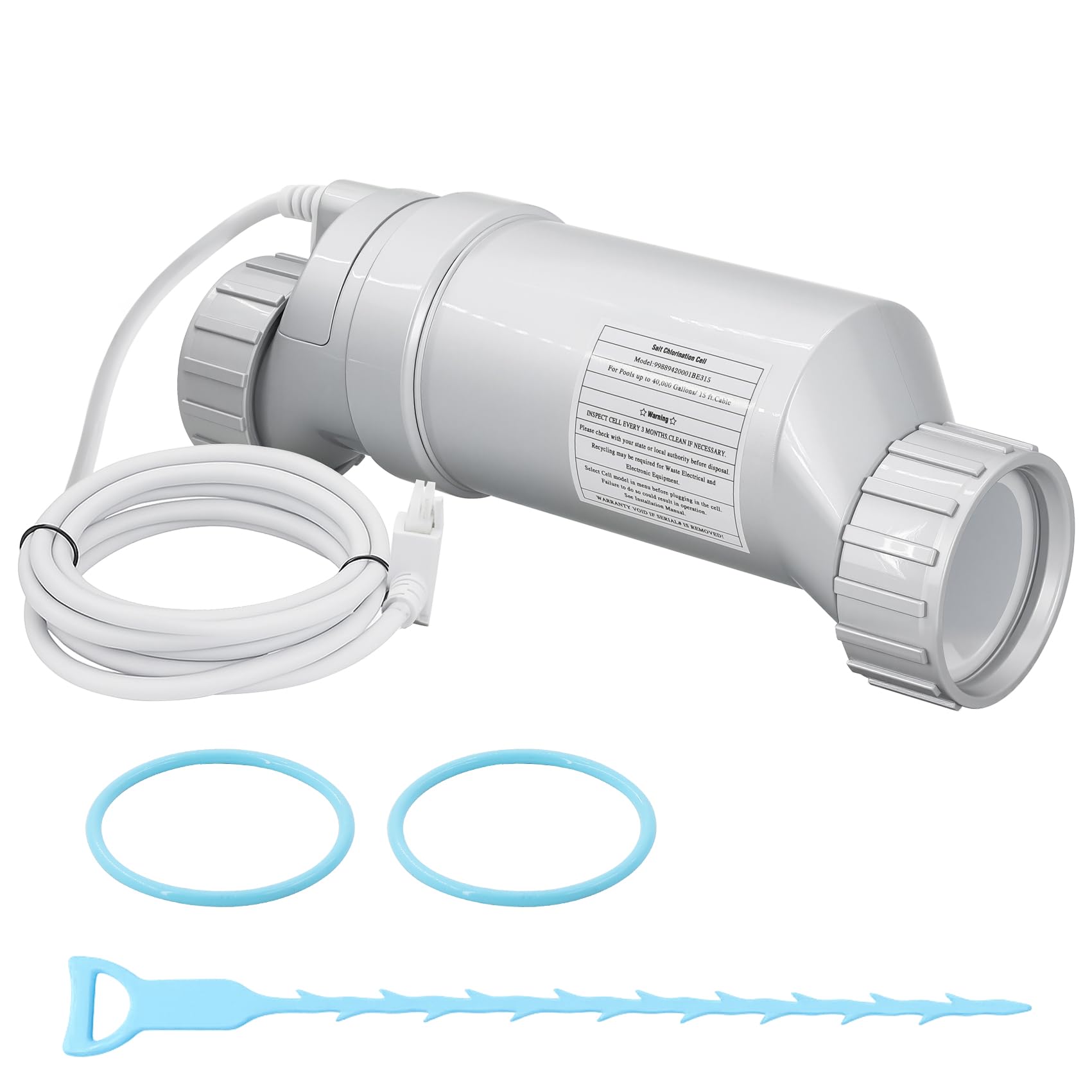 Salt Cell Replacement for Hayward T-Cell-9 – 3+ Year Titanium Core, Cuts Chlorine Costs Up to 56%, Compatible with AquaRite/AquaTrol/ProLogic/AQ-Logic Firmware 1.50+, 25,000 Gallon Pools