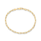 PAVOI Paperclip Adjustable Chain Bracelet, 14K Gold Plated, Yellow Gold