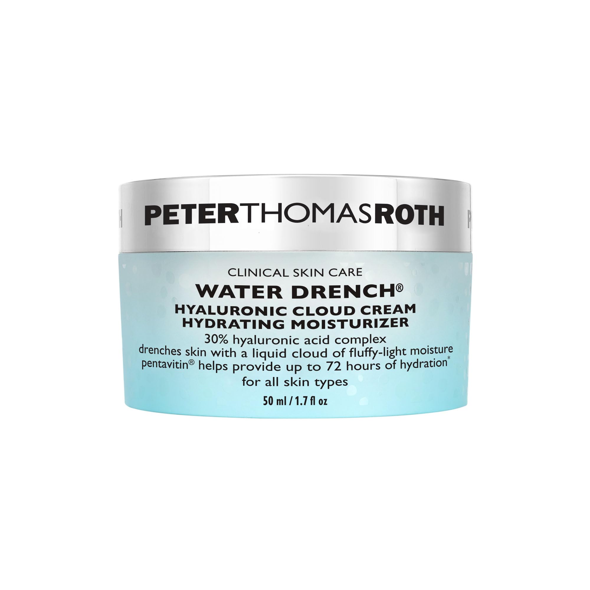 Peter Thomas Roth | Water Drench® Hyaluronic Cloud Cream Hydrating Refillable Moisturizer | Hyaluronic Acid Cream For All Skin Types, Line-Smoothing, Fragrance-Free