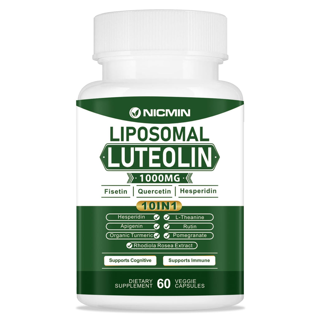 NICMIN 1000MG Liposomal Luteolin, Maximum Absorption, Potent Luteolin Supplement 60 Capsules