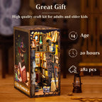 CUTEBEE Book Nook Kit - DIY Miniature House Dollhouse Kit for Adults and Teens, 3D Wooden Puzzle Booknook Build Bookshelf Decor, Gifts for Family and Friends (Magic Pharmacist)
