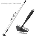 YEELOR Triangle Garden Hoe, Carbon Steel Push-Pull Weeding Tool, Equipped with 57.5" Stainless Steel Long Handle – A Long-Handle Weeder for Digging, Weeding, Hoeing and Loosening Soil