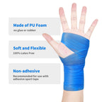 ADMITRY Pre Wrap Tape Athletic,3 Rolls X 22 Yards Blue Prewrap,Headbands for Hair,Foam Underwrap Sports Wrap
