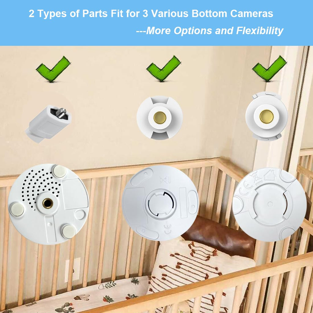 HelloBaby Baby Monitor Mount for HB6550/ Pro/ HB6550Plus/ HB6560/ HB65/ HB6240/ HB6339/ HB6351, 20 Inch Flexible Arm Bracket, Sturdy Camera Holder Attaches to Crib Cot Shelves, No Tools or Wall Damage