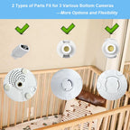 HelloBaby Baby Monitor Mount for HB6550/ Pro/ HB6550Plus/ HB6560/ HB65/ HB6240/ HB6339/ HB6351, 20 Inch Flexible Arm Bracket, Sturdy Camera Holder Attaches to Crib Cot Shelves, No Tools or Wall Damage