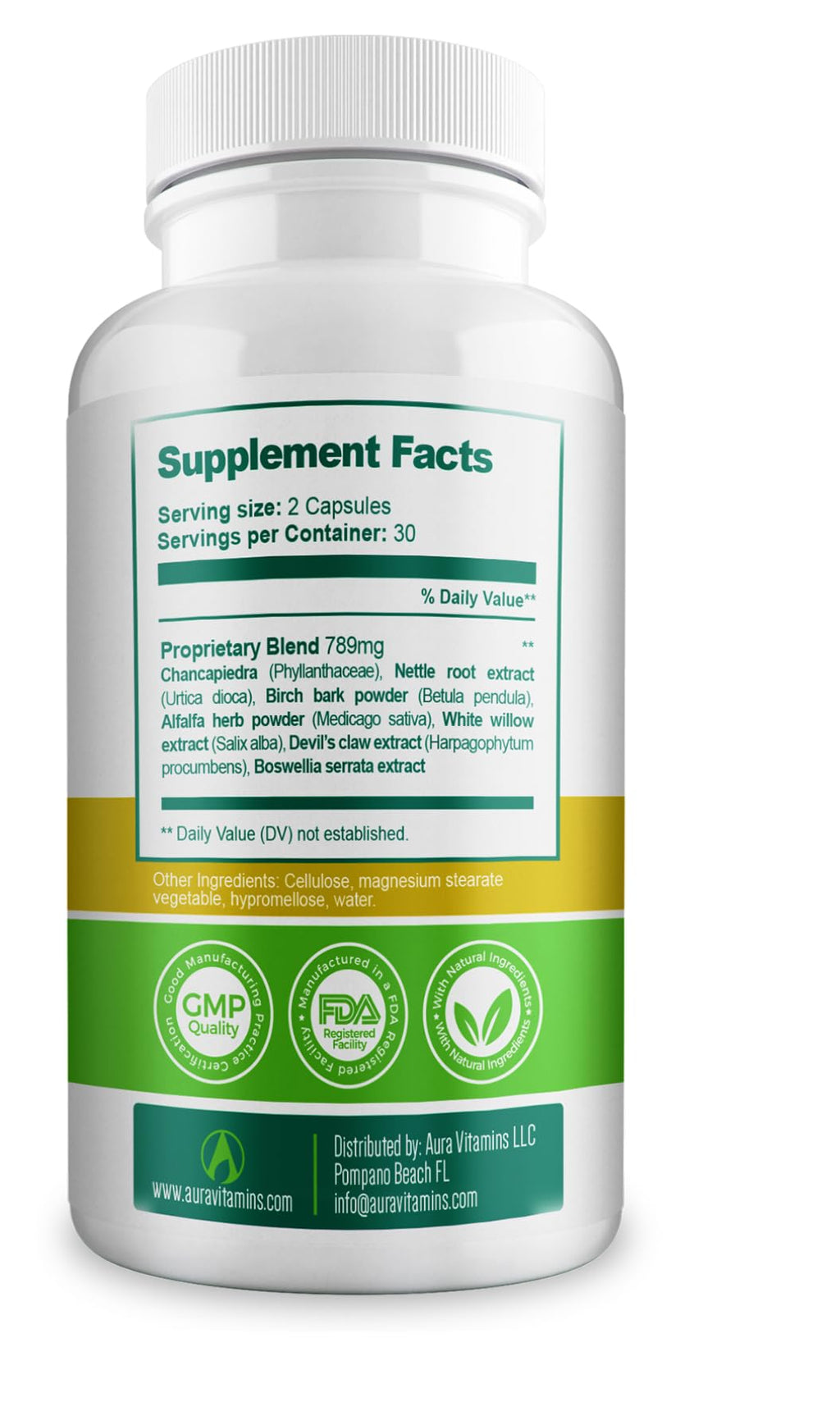 AURA VITAMINS – Vitatonic Uric Acid Balancing Aid for Both Genders - Herbal Joint Care Detox Solution – Enhance Mobility - GMO-Free, Gluten-Free - 60 Capsules. (1)