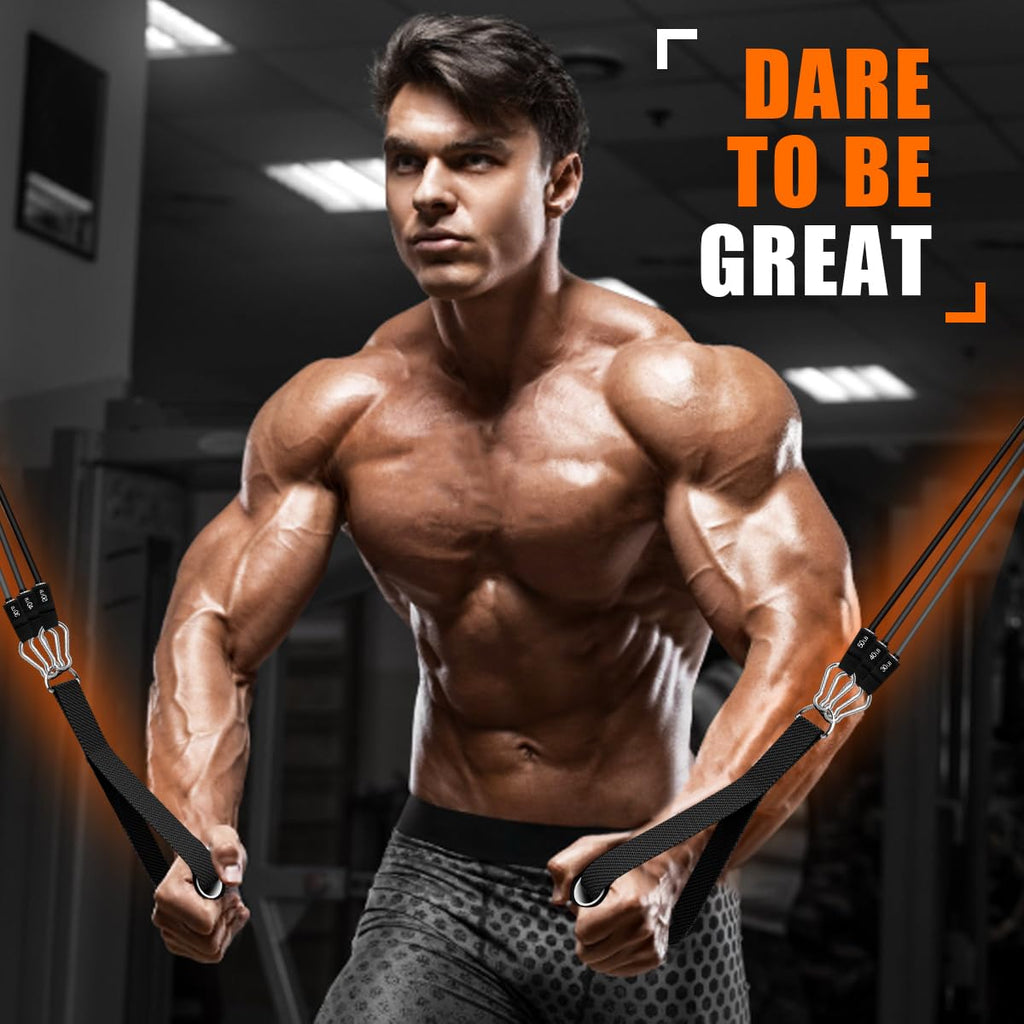 WHATAFIT Resistance Bands, Exercise Bands���Resistance Bands for Working Out, Work Out Bands with Handles for Men and Women Fitness, Strength Training Home Gym Equipment