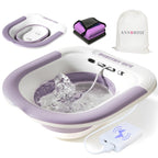 Sitz Bath，Electric Sitz Bath for Toilet, Portable and Collapsible Sitz Bath Tub for Hemorrhoids & Postpartum Care, Wide Seat for Home Use, Easy Storage (Purple)