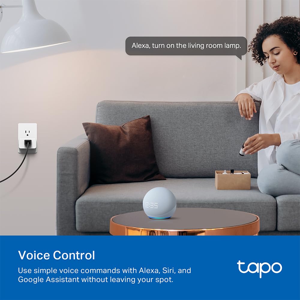 TP-Link Tapo Smart Plug Mini, Matter Compatible, Compatible with Alexa, Google Home & Samsung SmartThings, Energy Monitoring, 15A, UL Certified, 2.4G Wi-Fi Only, Tapo P110M(2-Pack)