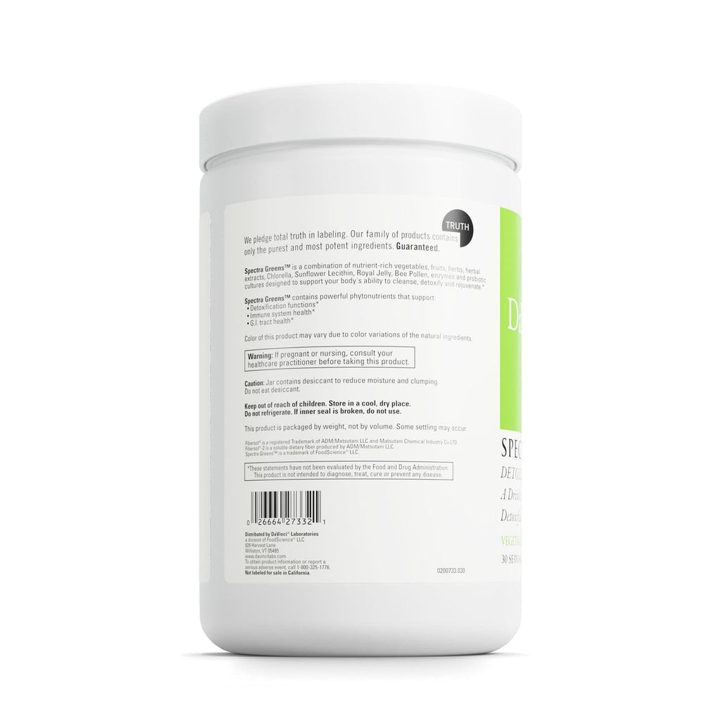 DAVINCI Labs Spectra Greens Detoxifier - Probiotic Supplement Aids Digestive & Heart Health & Detoxification* - Immune Health Supplement with Digestive Enzymes - 30 Servings (356.25 g)
