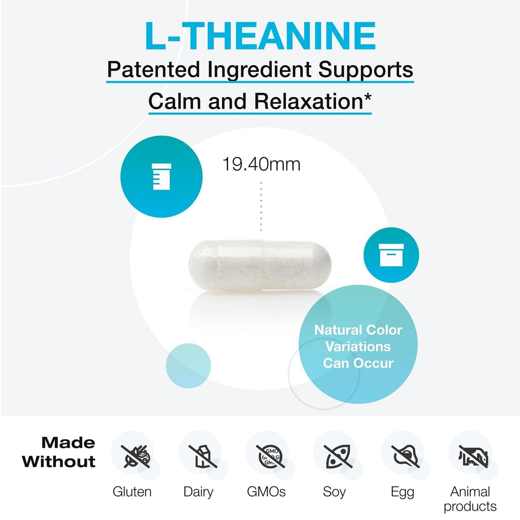 XYMOGEN L-Theanine - 400 mg as Suntheanine - Relaxation, Focus & Stress Support - Amino Acid Supplement - Non-Drowsy - Vegetarian, Non-GMO & Gluten Free - 120 Capsules