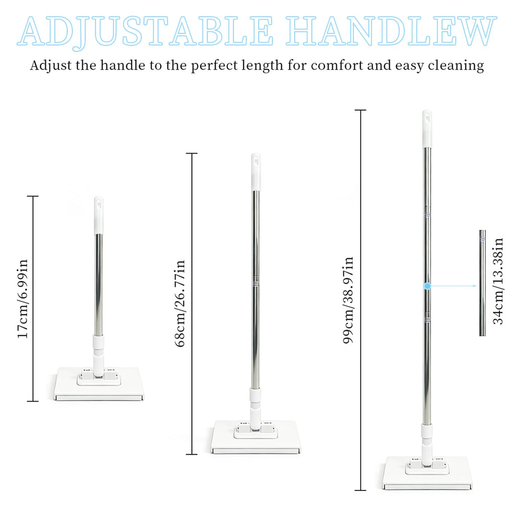 Snap Grip Mini Mop,2026 Upgraded Zero Touch Snap Grip Mini Mop,Cloth Changing MiniMop,Automatic Hands Free Push Pull Handle,Includes 1 MiniMop & 5 Reusable Cloths