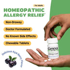 Genexa Allergy Care | Drug Free, Non-Drowsy Allergy & Decongestant Relief for Adults | Vegan & Non-GMO | Homeopathic Allergy Relief Made Clean | Organic Acai Berry Flavor | 180 Chewable Tablets