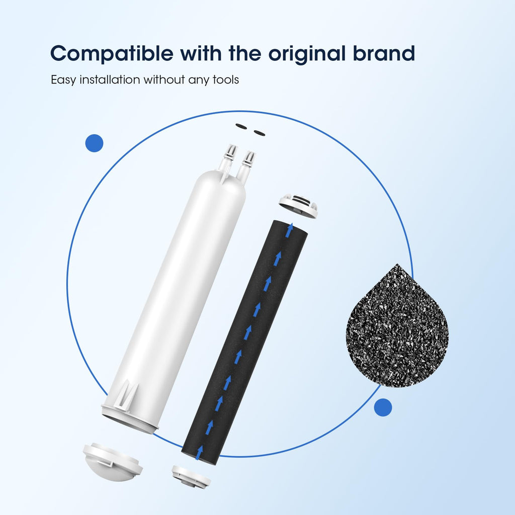 GLACIER FRESH Compatible with 4396841 Refrigerator Water Filter, EDR3RXD1, KAD3RXD1, WHR3RXD1, 4396841, 4396710, Filter 3, 46-9083,46-9030 Refrigerator Water Filter & w10311524 Air Filter, 2+3 Packs