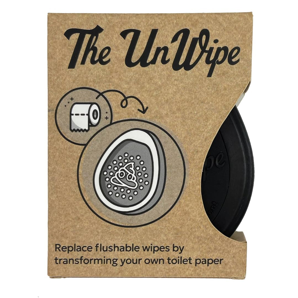 The UnWipe – Textured, Portable, Septic-Safe Tush Cleaning Instead of Flushable or Baby Wipes, Black LE
