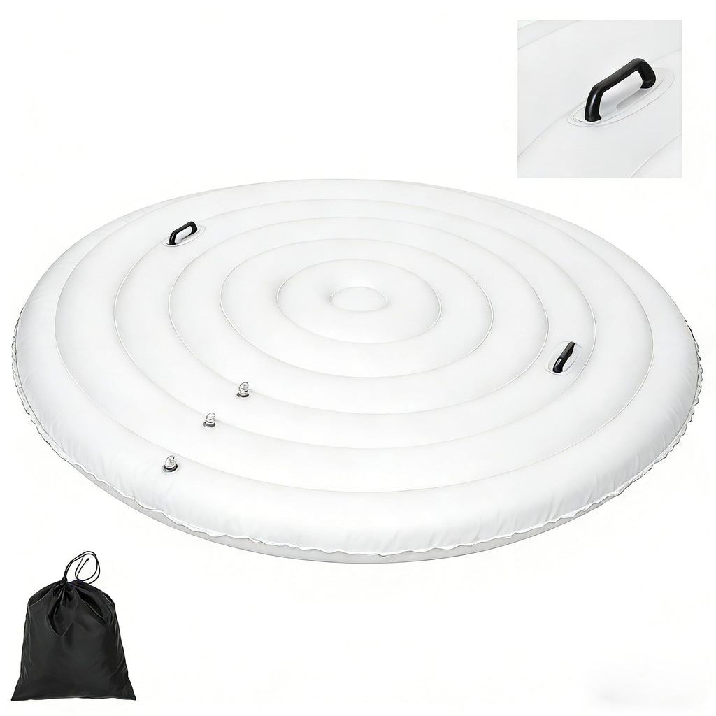 Inflatable Hot Tub Cover Round Replacement All Saluspa Intex Spa Covers Insert One Size Fits All Insulated Thermal Energy Saving Hot Tub Lid Replacement Used for Rain-Proof Snow-Proof （with Handle）