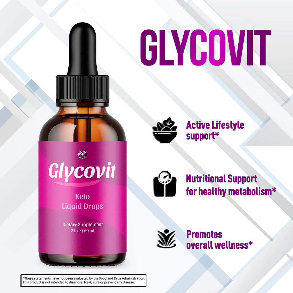 (5 Pack) Glycovit Drops, Official GlycovitDrops with All Natural Ingredients, Advanced Health and Wellness Vitamin Supplements Formula Max Strength Active Lifestyle Multivitamin Support (150 Servings)