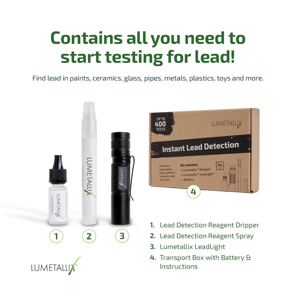 Lumetallix The Original Glowing Lead Test - Instant Lead Detection Lead Test Kit for Paint, Ceramics & more Fast, Accurate Results Home Safety & Easy to Use - Home Lead Test Kit - Lead Paint Test Kit