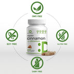 Ceylon Cinnamon with Chromium 1000mcg, 240 Capsules | Active Inner Bark Extract, True Sri Lanka Source | Natural Cinnamon Supplements