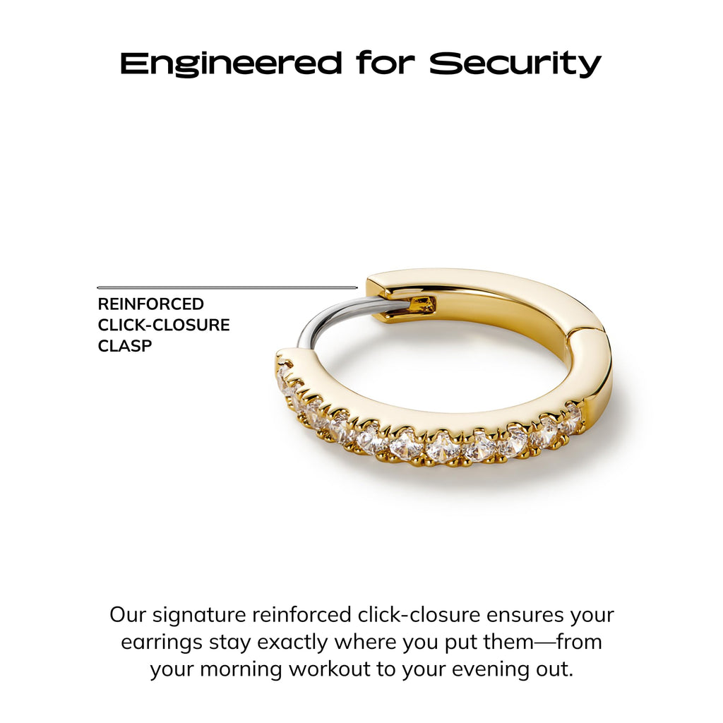 Ana Luisa Huggie Hoop Earrings - Minimal Single & Stacked Double Hoop Styles for Women - 14K Gold Plated, Silver Rhodium & Two-Tone - Hypoallergenic, Water-Resistant, Tarnish-Free