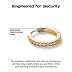 Ana Luisa Huggie Hoop Earrings - Minimal Single & Stacked Double Hoop Styles for Women - 14K Gold Plated, Silver Rhodium & Two-Tone - Hypoallergenic, Water-Resistant, Tarnish-Free