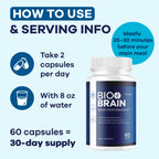 (5 Pack) Bio Brain Capsules - Official BioBrain Supplement Pills Daily Support Brain & Memory Focus All Natural Advanced Premium Formula for Overall Health & Wellness, 300 Capsules for 5 Months