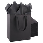 Addblu 10Pack Black Gift Bags with Handles, Medium Size 8x5x10 Inches - Includes 10 Tissue Papers for Birthday Party, Wedding, Baby Shower & Christmas (Small - 10Pcs)