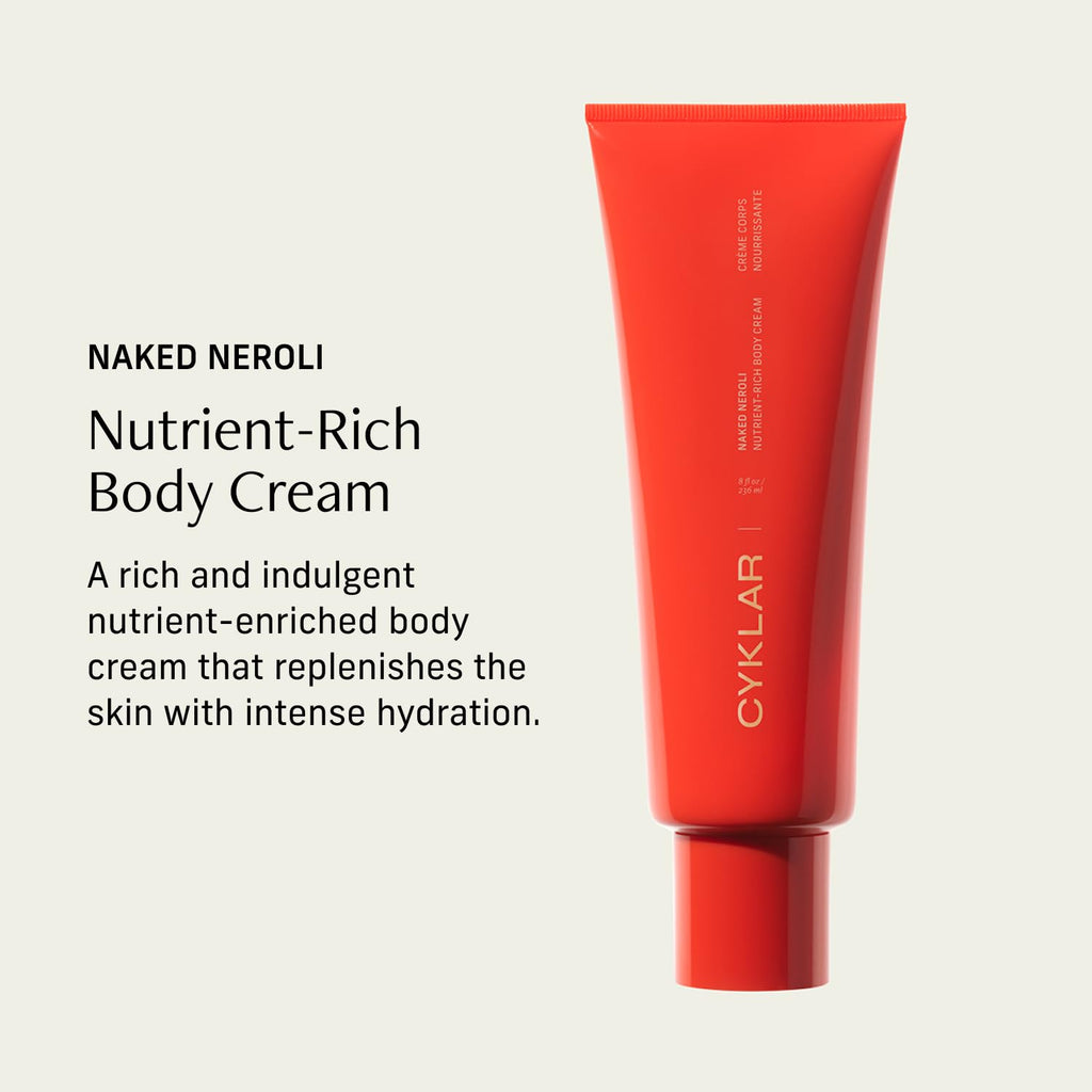 CYKLAR Nutrient Rich Body Cream – Non-Greasy Lotion for 48-Hr Moisture – Squalane, Niacinamide & Banana Flower for Hydration & Skin Barrier Support – Dry Skin Moisturizer 8oz – Naked Neroli