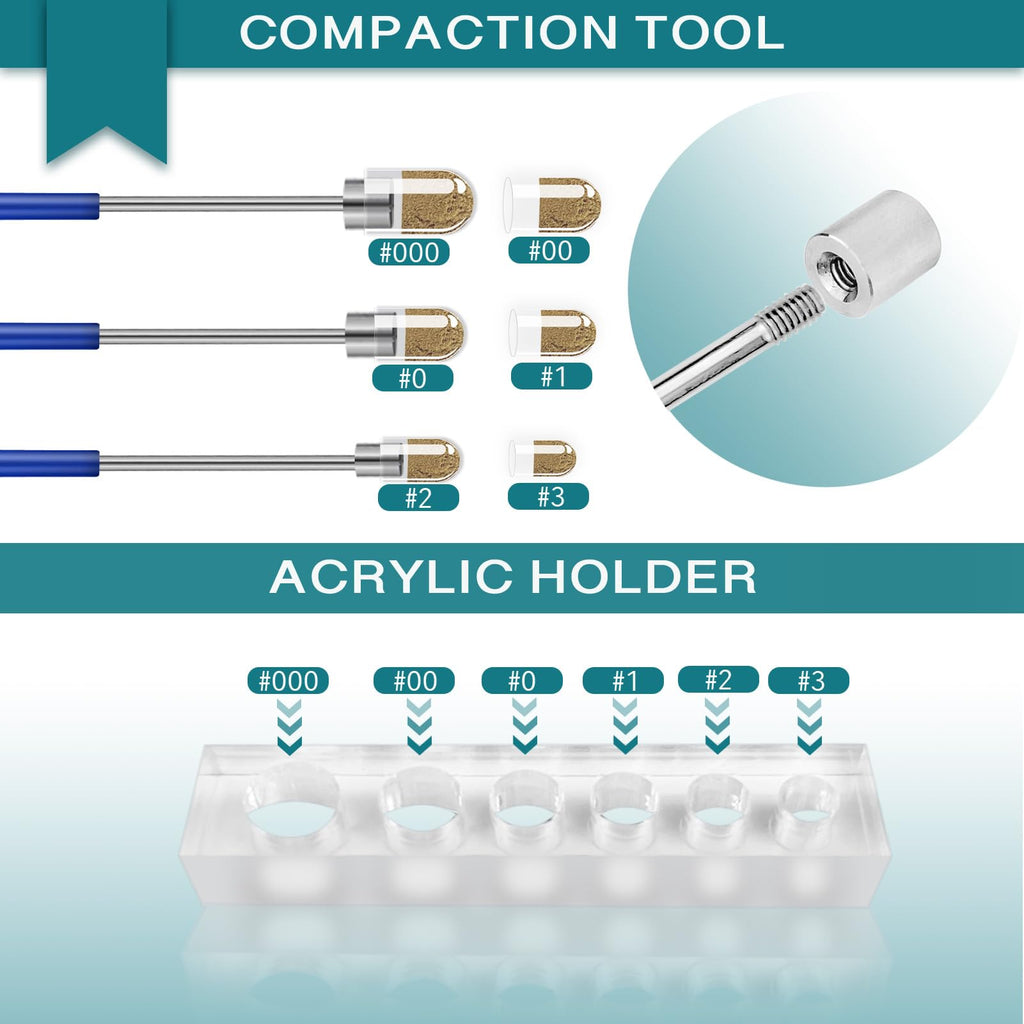 LELELUK Filling Tool Kit - Home & Lab Supplies with Micro Funnels & Lab Scoops - Complete Set with Instruction for Material Filling #000 00 0 1 2 3