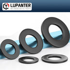 LUPANTER 1/4" Black Flat Washers 50 Pack Made of 18-8 (304) Stainless Steel Metal Washers for Screws
