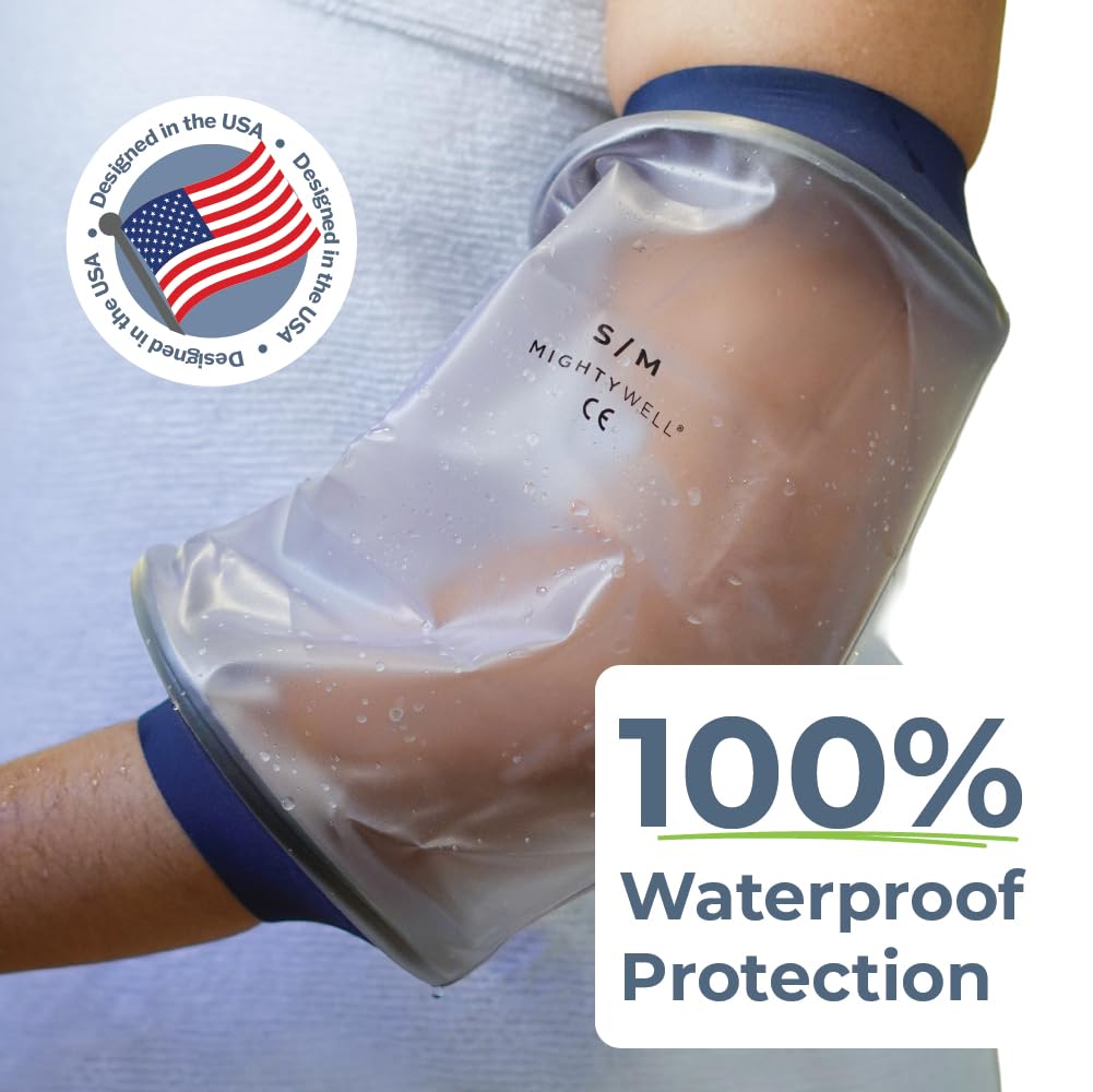 Mighty Well H2O Shield PICC Line Shower Cover – Reusable Waterproof IV & PICC Line Sleeve, Cast & Wound Protector for Upper Arm Showering, Large/X-Large