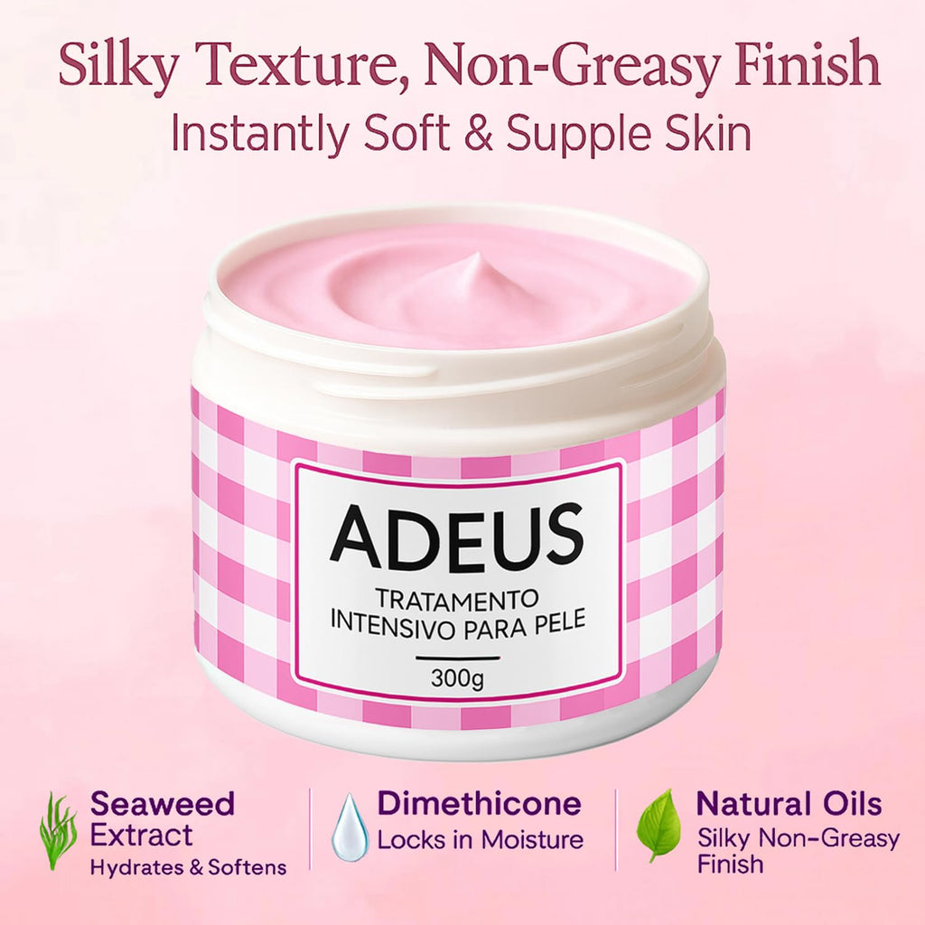JINMAO Adeus Crema Brasileña – Intensive Multifunctional Body Treatment, Pink Stretch Mark Cream with Arnica, Ginger, Caffeine & Green Tea for Smooth, Elastic Skin – 300g