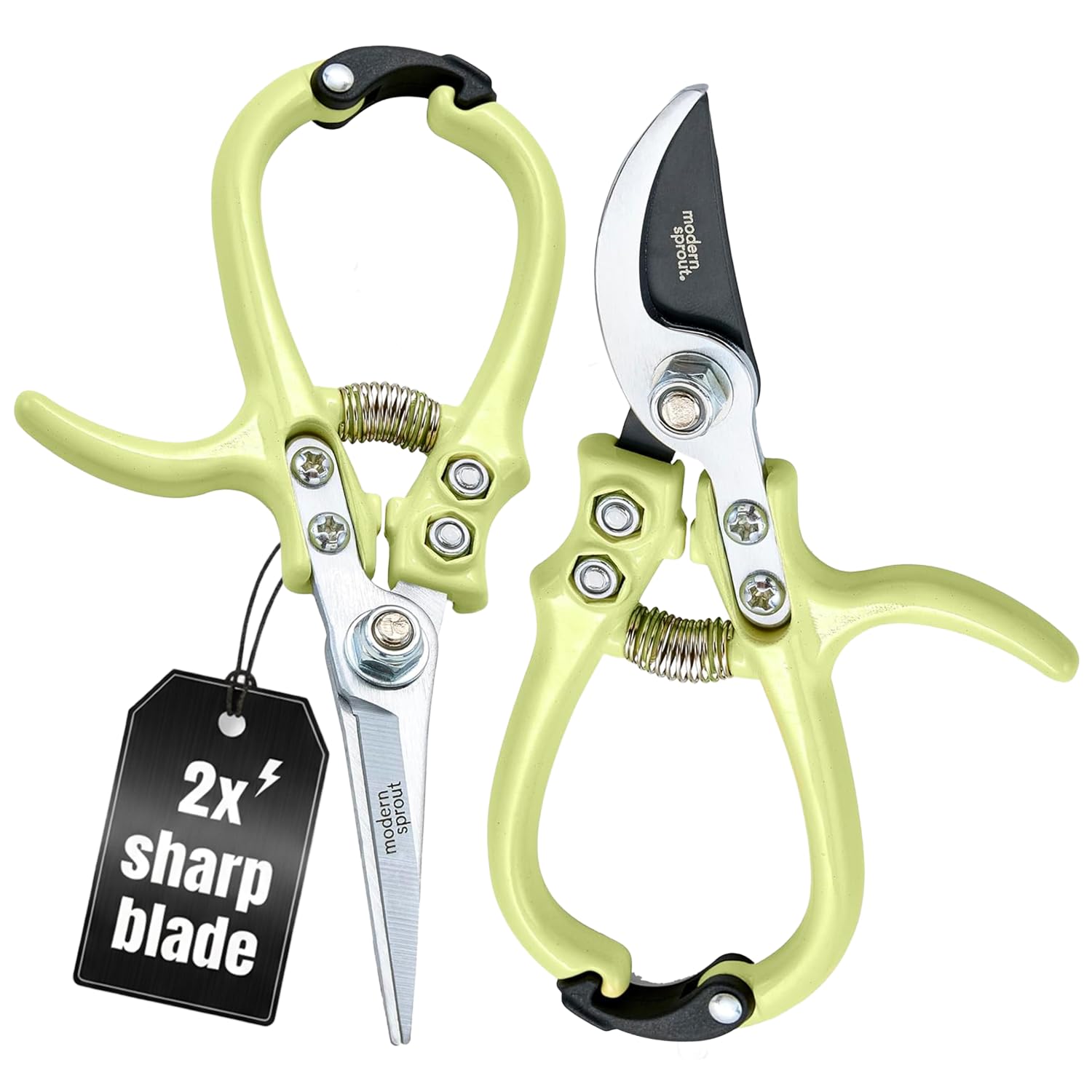 Modern Sprout Hand Pruners+Shears Set w/Blister -Gardening Tools-Chartreuse
