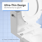 TUSHY NEW Fresh Dual Nozzle Cool Water Bidet: Ultra Slim Toilet Seat Attachment Sprayer with Luxury 2 in 1 Front & Rear, Self-Cleaning, 180º Clean (DIY Install, 10 Minutes), Non-Electric, Bamboo Knob