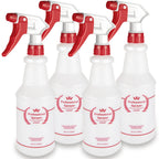 Uineko Empty Spray Bottles, Heavy Duty Sprayer, Mist & Stream, 4 Pack 24 Oz
