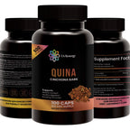 Quinine Quina Capsules 500mg, Cinchona Red Bark Natural Herbal Supplement, Leg Cramp Relief Tablets, Cramp Muscle Defense and Overall Digestive Health, 100 Pills