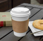 FMP Brands 500 Pack Kraft Coffee Cups Sleeves Disposable Bulks, Durable Corrugated Cardboard Cup Sleeves for 12-24 oz Cups, Beverage Insulator and Hand Protection for Hot/Cold Drinks