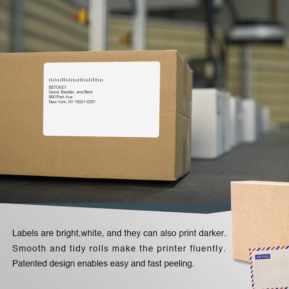 BETCKEY - Compatible DYMO 1744907 (4" x 6") Shipping Labels, Perforated, Compatible with DYMO Labelwriter 4XL Rollo & Zebra, NOT Fit 5XL [10 Rolls/2200 Labels]