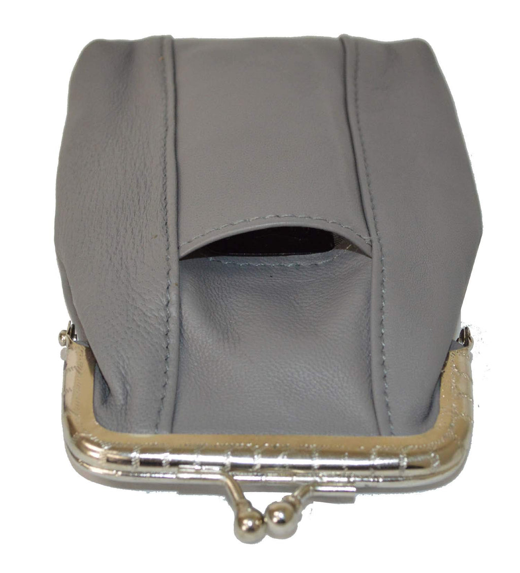 Leather Cigarette Case Pack Holder Regular or 100's Lighter Pocket by Leatherboss (Grey)