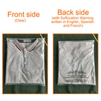Belinlen 200 Count 12x15 Inch Self Seal Clear Poly Bags with Suffocation Warning for Packaging Clothing, T Shirts, Decorative Wrappers and More with Permanent Adhesive (1.5mil)