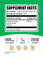 BulkSupplements.com Oat Straw Extract Powder - Avena Sativa, Oat Straw Supplements - Herbal Supplement, Gluten Free, 500mg per Serving, 1kg (2.2 lbs) (Pack of 1)