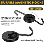 MIKEDE Magnetic Hooks Heavy Duty 40LB+ Swivel Swing Strong Magnet Hook