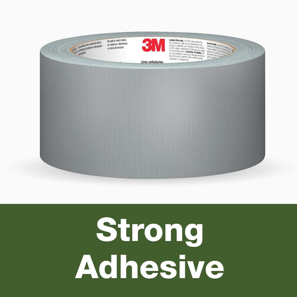 3M Basic Duct Tape, 1.88 in x 55 yd, 1 Roll, Hand Tear Silver Duct Tapes for Temporary Repairs, Indoor Use, Great for Bundle, Patch, Protect & Repair (1055)
