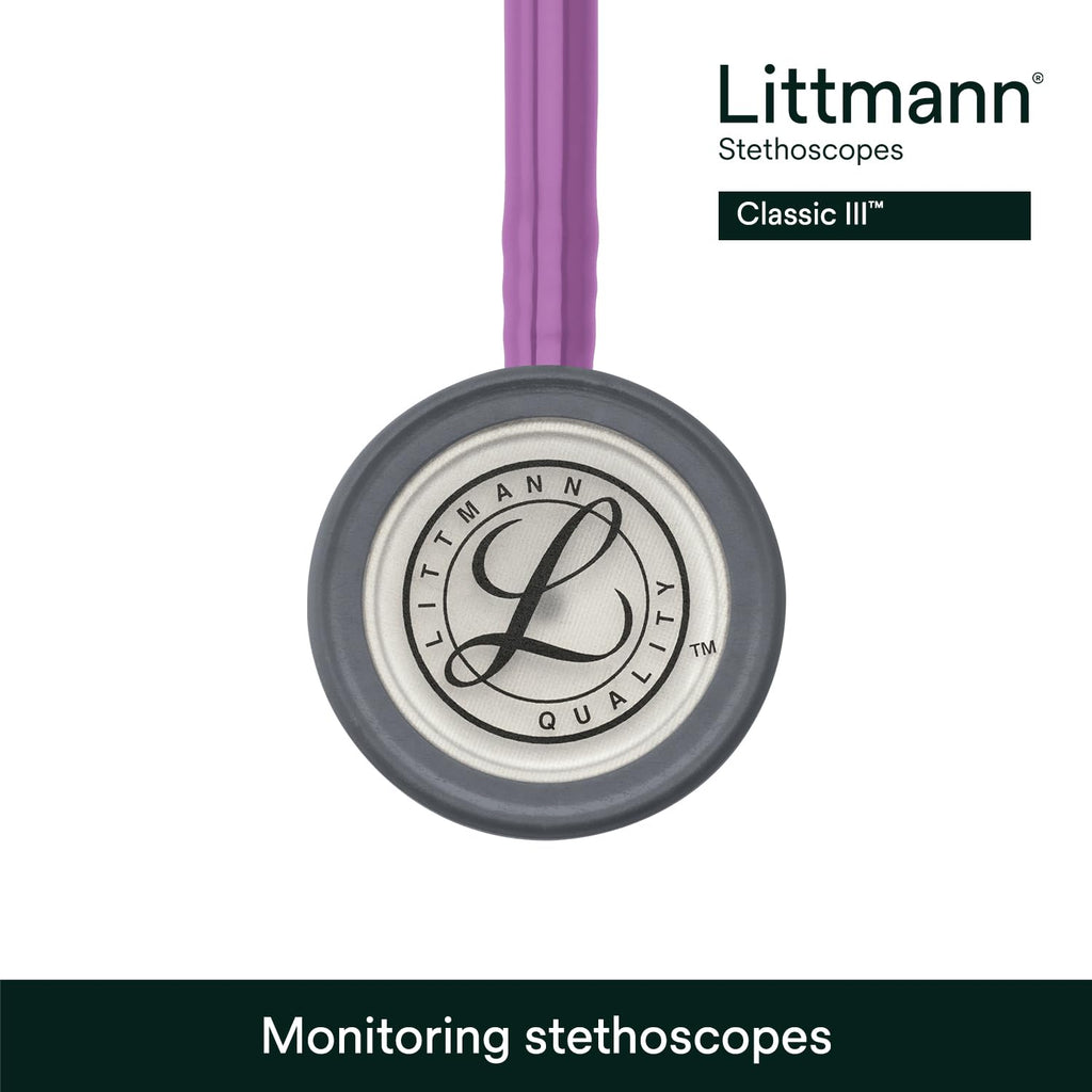 3M Littmann Classic III Monitoring Stethoscope, 5832, More Than 2X as Loud, Weighs Less, Stainless Steel Chestpiece, 27" Lavender Tube